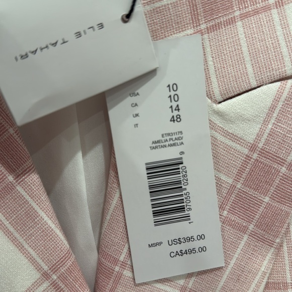 Elie Tahari NWT Pink Amelia Plaid Blazer 💕 - Picture 5 of 10